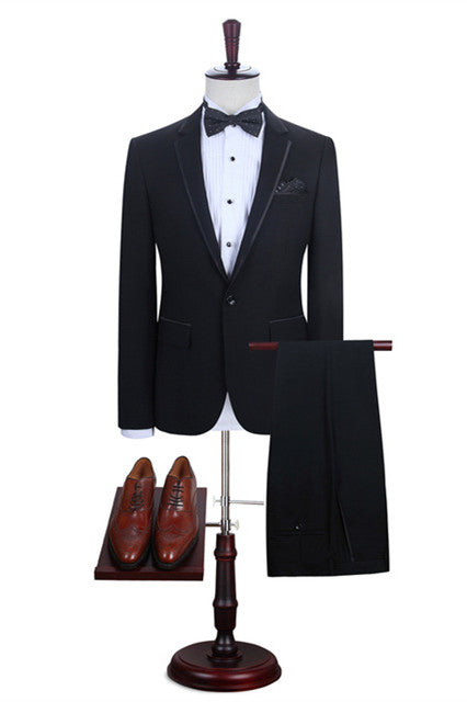 Koscy Elegant Black One-Button Prom Attire for Men 2024