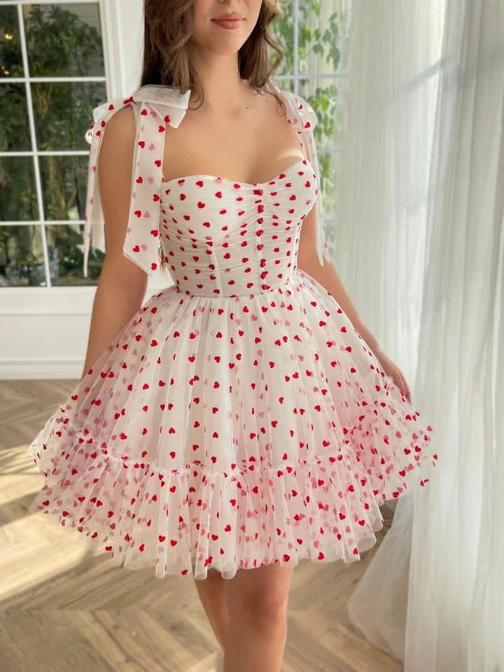 Koscy A Line Sweetheart Neck Tulle Homecoming Dress