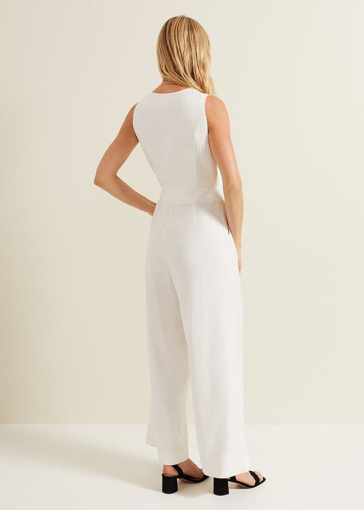Koscy Retro Sleeveless Vest White Customizable Jump Suit
