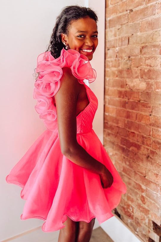 Koscy A Line Organza V Neck Homecoming Dress