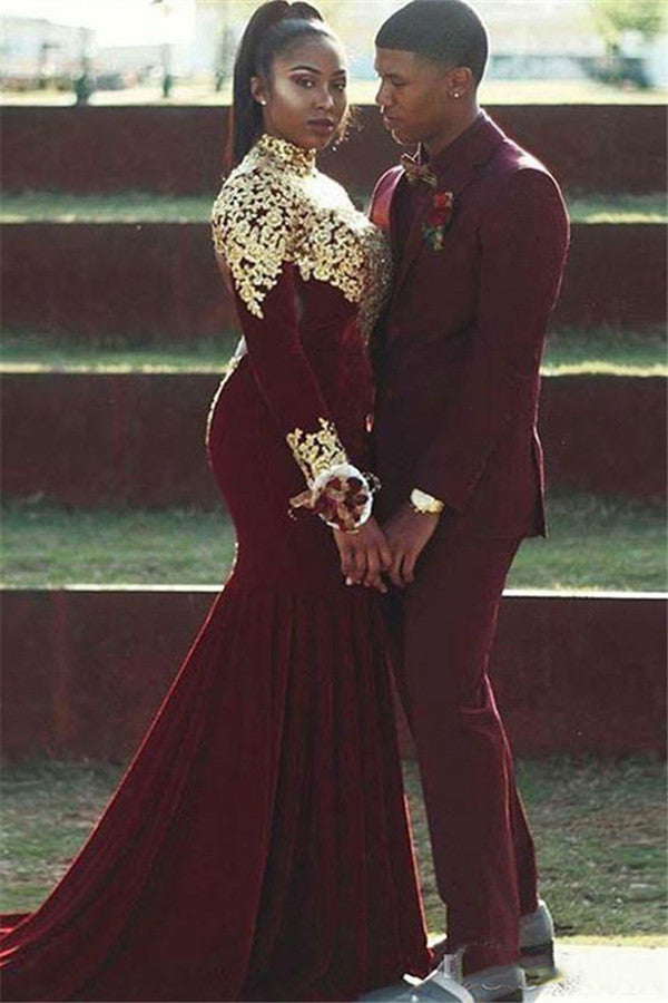 Koscy High Quality Burgundy Prince Suit - Notched Lapel for Groom