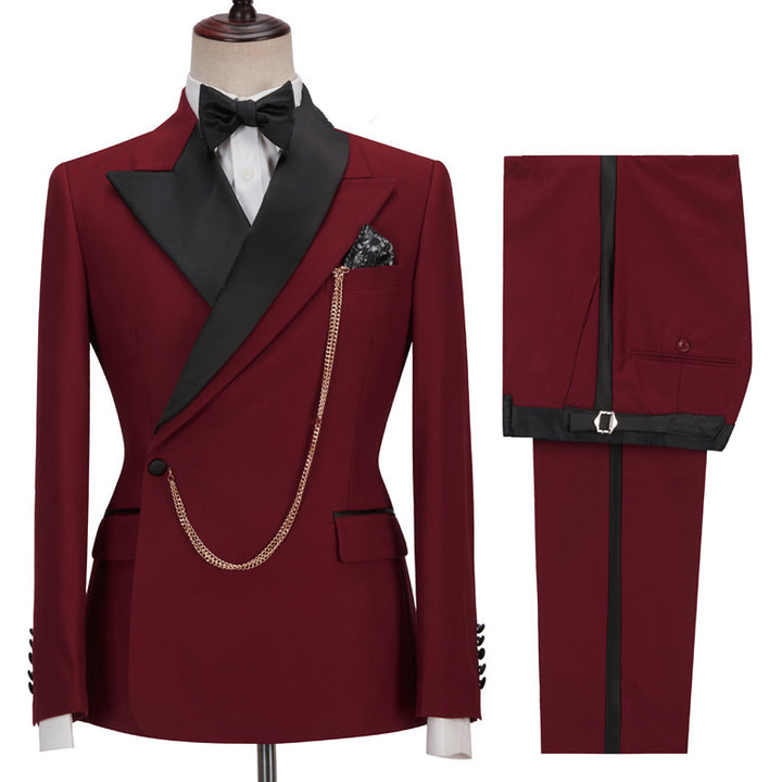 Koscy New Red Prince Evening Suit with Peaked Lapel