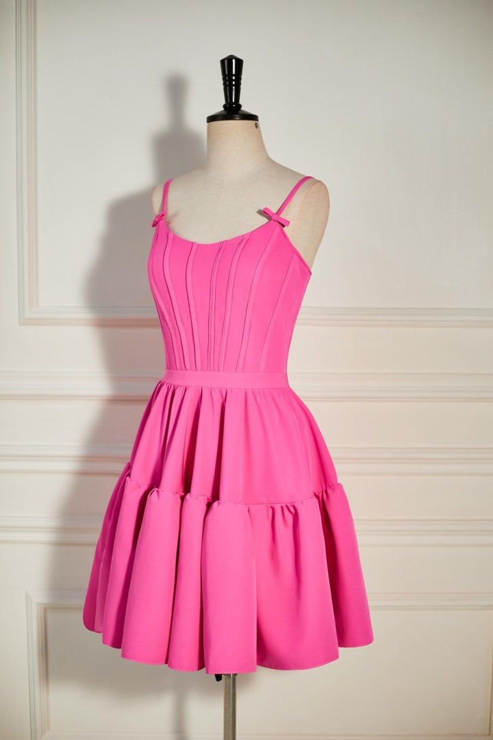 Koscy A-line Ruffled Lace-Up Homecoming Dress
