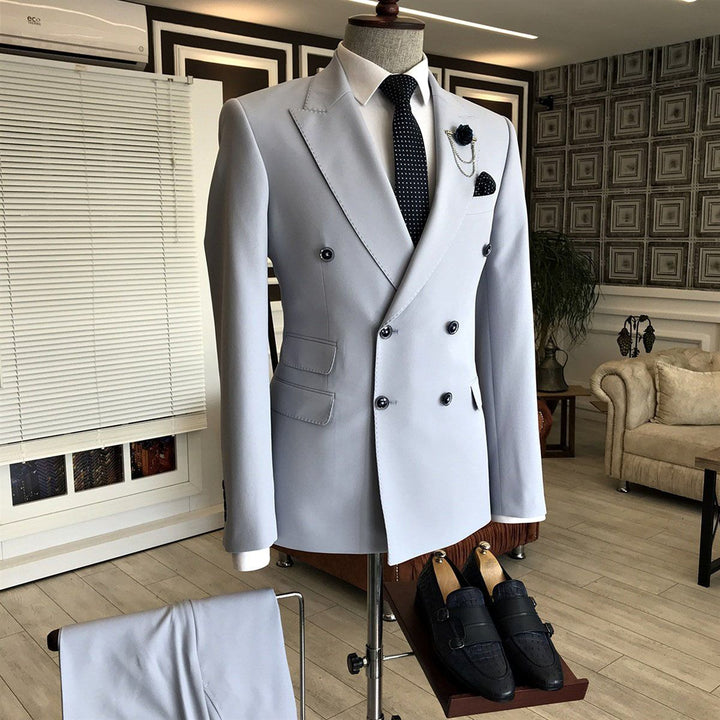 Koscy New Arrival Double-Breasted Peaked Lapel Wedding Suit for Men