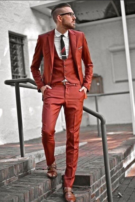 Koscy New Notched Lapel Three-Piece Prom Attire for Men 2024