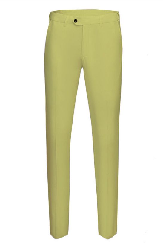 Koscy Stylish Yellow Three-Piece Groom and Groomsmen Suit with Peaked Lapel