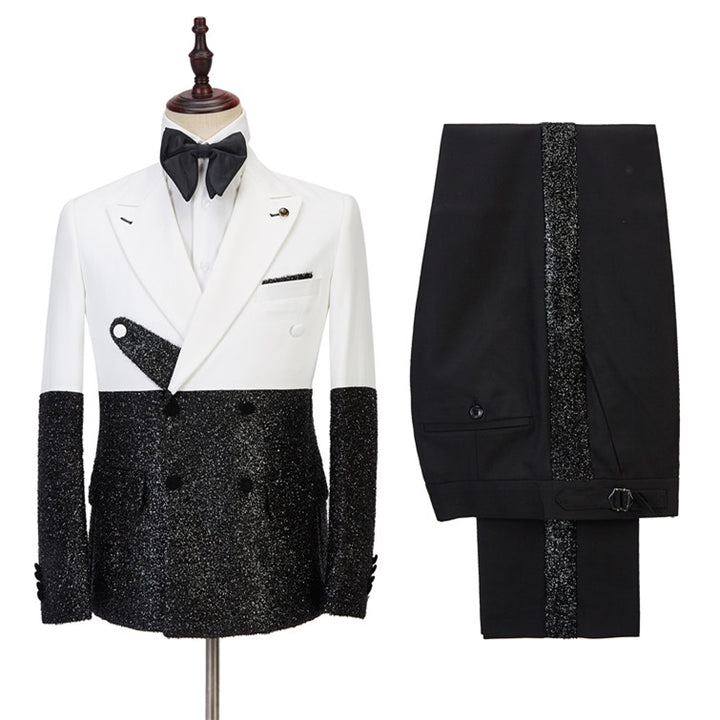 Koscy Shining White Double-Breasted Evening Suit for Boys