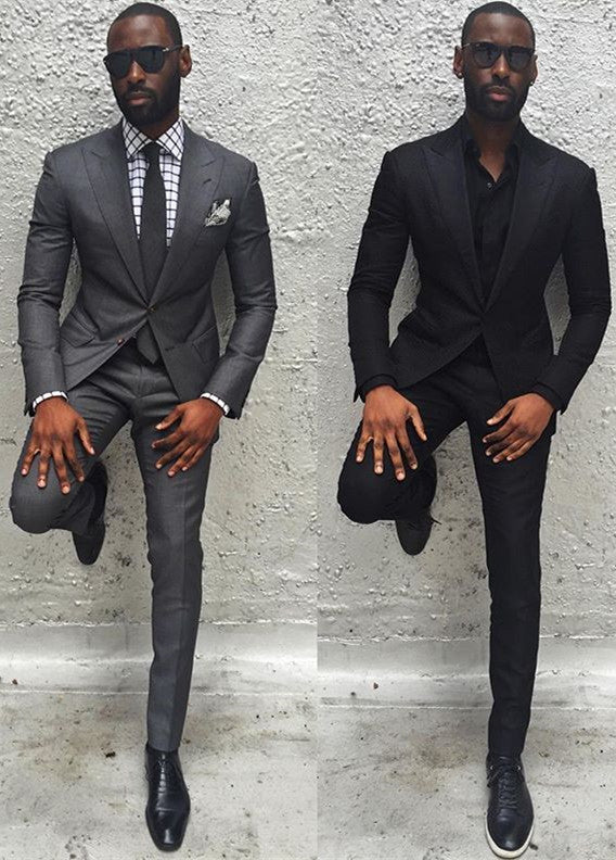 Koscy Fashionable Dark Gray Casual Wedding Suit for Groom’s Party on Sale