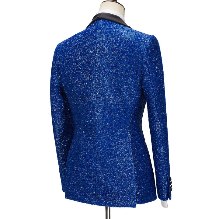 Koscy Sparkling Royal Blue Three-Piece One-Button Prom Suit