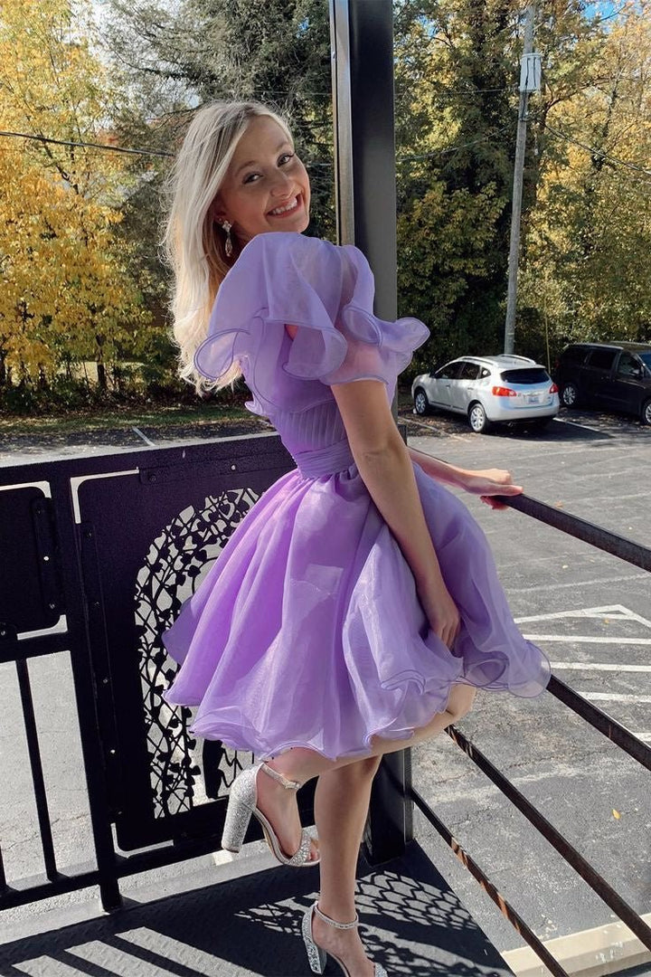 Koscy A-line One Shoulder Organza Homecoming Dress