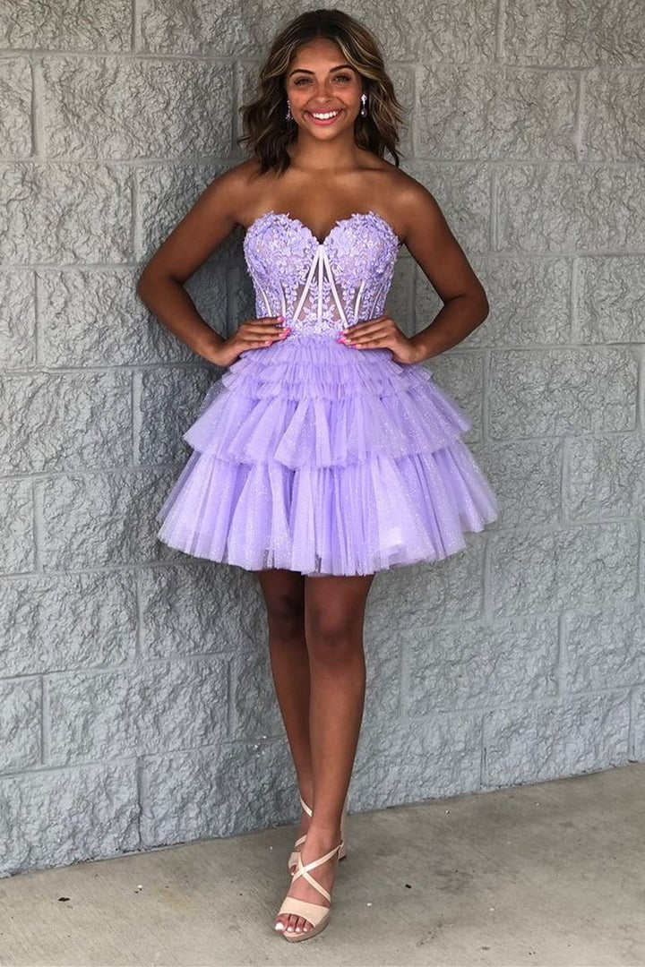 Koscy A-Line Sweetheart Lace Short Homecoming Dress