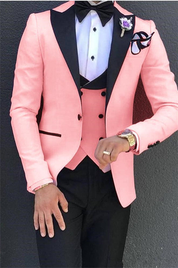 Koscy Classic Pink Tuxedos Prom Suits - Gorgeous Three Pieces, Best Prom Suits