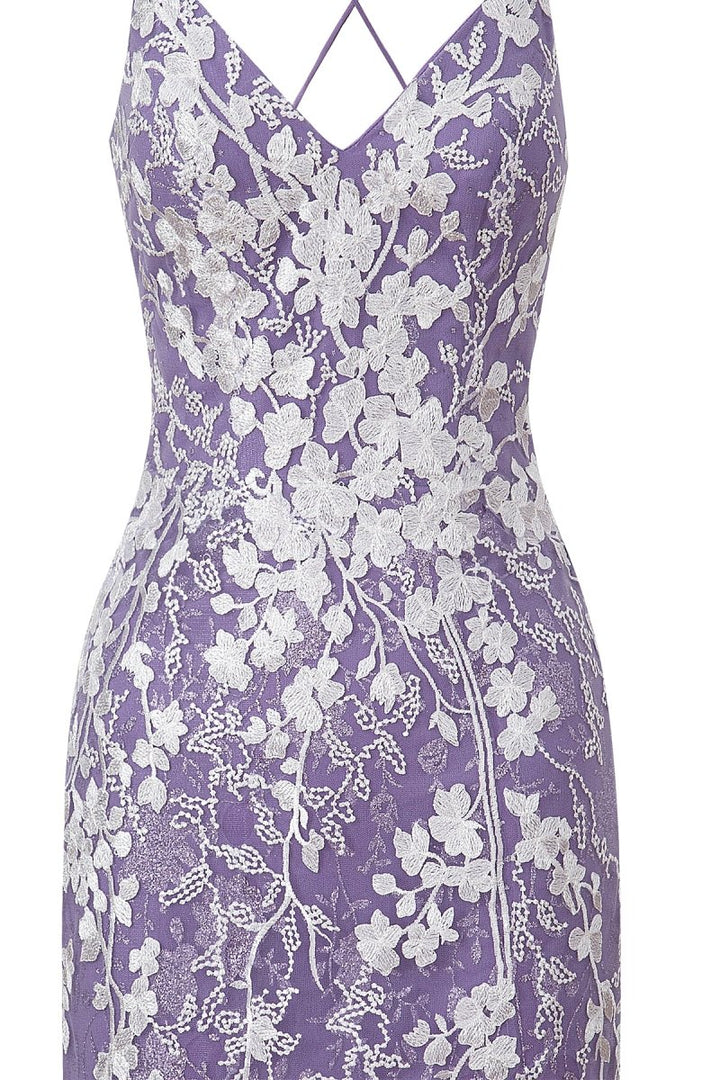 Koscy Sheath Short Spaghetti Straps Lace Homecoming Dress