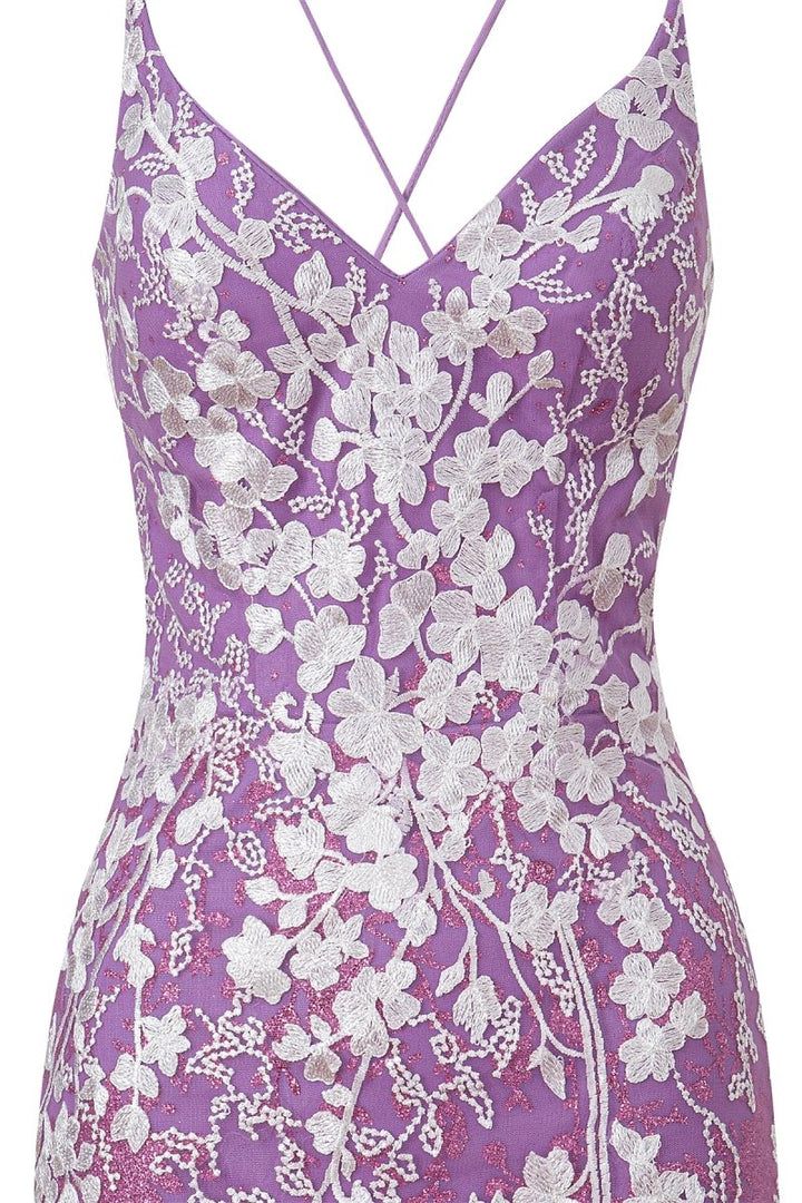 Koscy Sheath Short Spaghetti Straps Lace Homecoming Dress