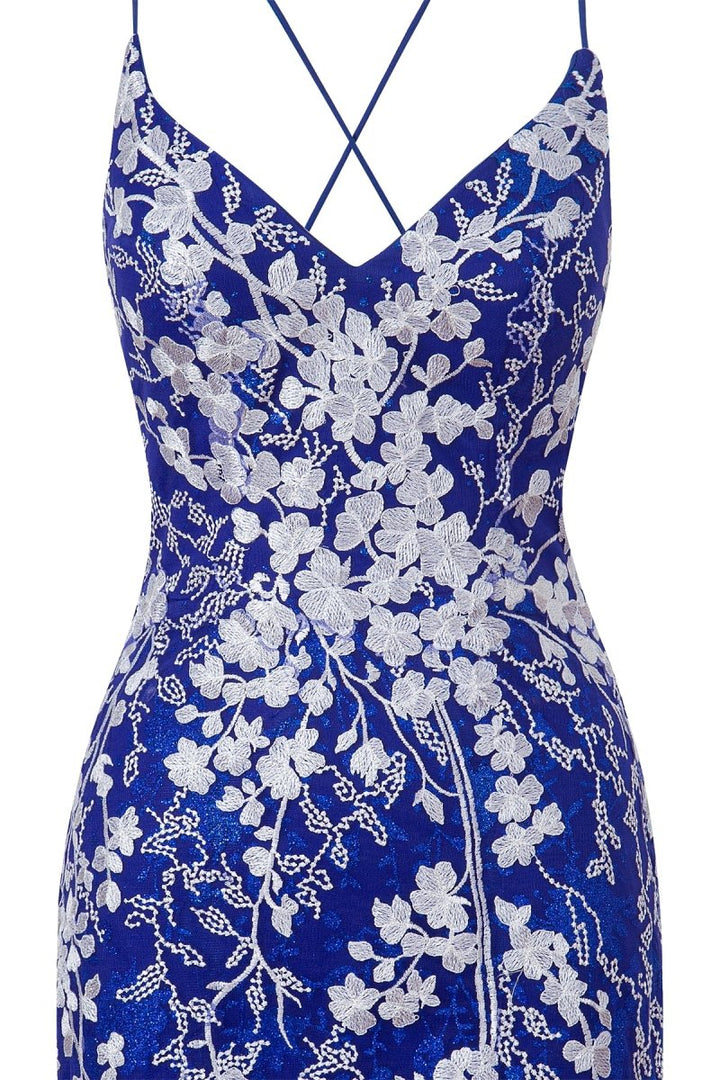 Koscy Sheath Short Spaghetti Straps Lace Homecoming Dress
