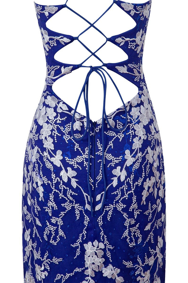 Koscy Sheath Short Spaghetti Straps Lace Homecoming Dress