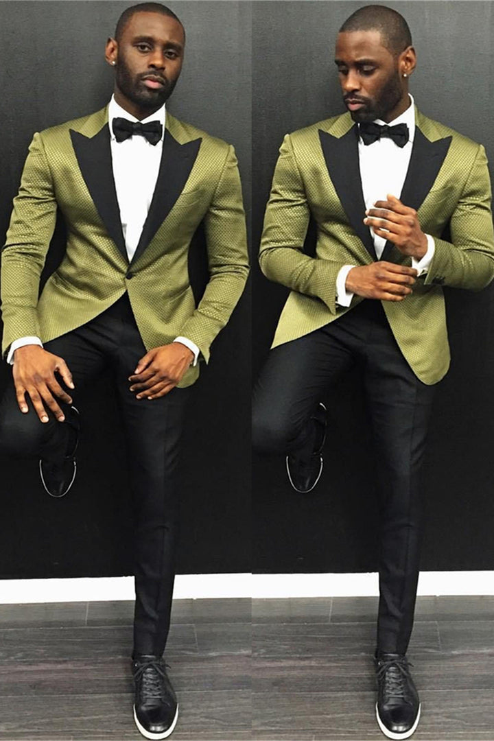 Koscy New Black Lapel One-Button Bespoke Formal Dinner Suit for Men