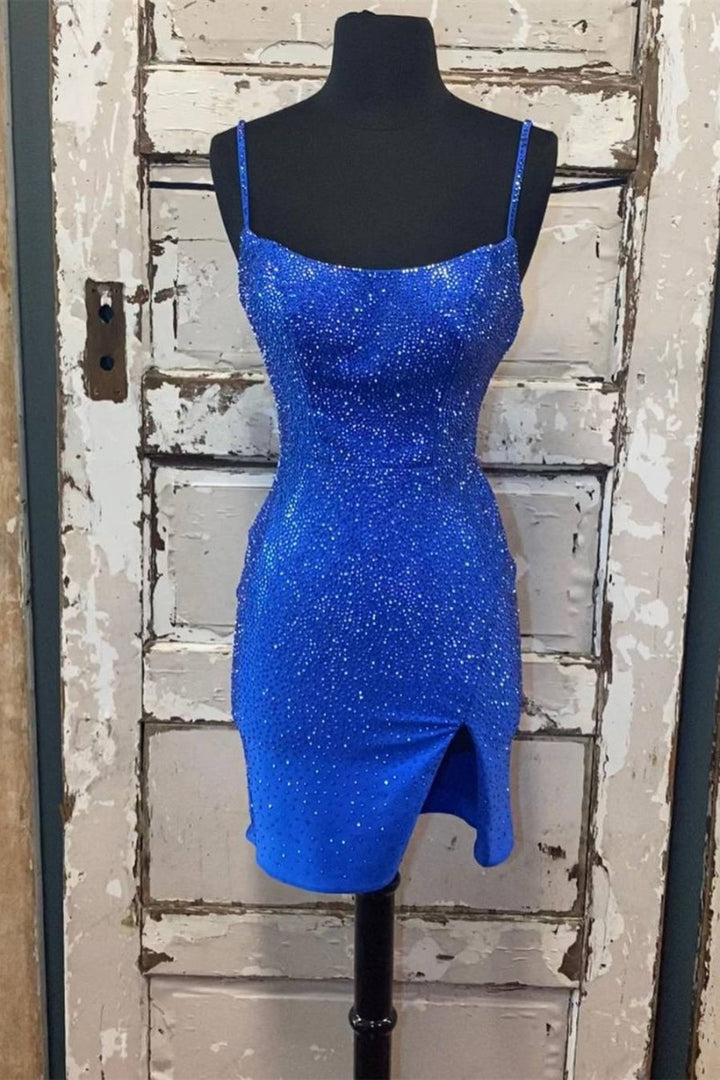 Koscy Short Tight Yellow Homecoming Dress with Lace Up