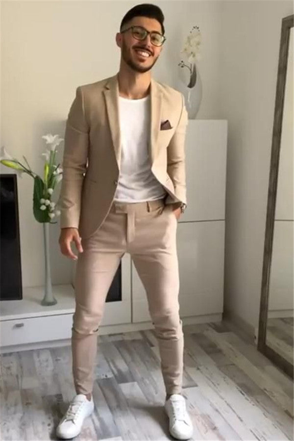 Koscy Handsome Khaki Formal Prom Attire, 2 Pieces for Guys 2024 with One Button