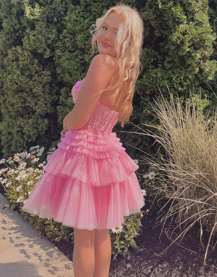 Koscy A-Line Sweetheart Lace Short Homecoming Dress