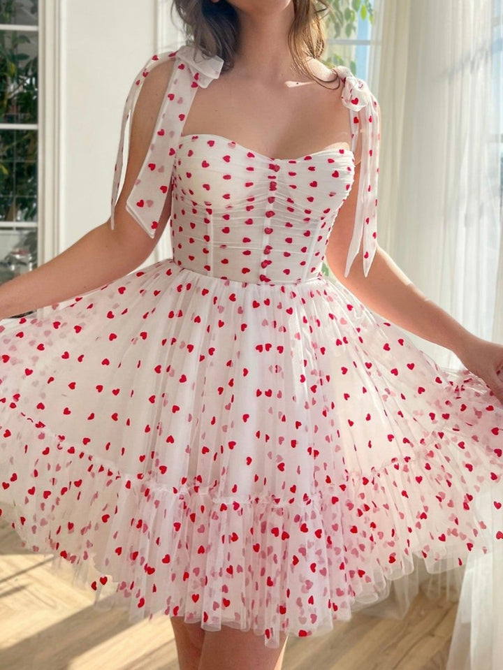 Koscy A Line Sweetheart Neck Tulle Homecoming Dress