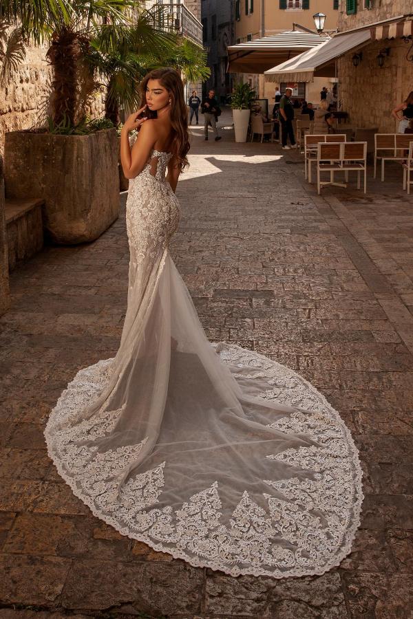 Bmbride Classic Long Mermaid Sweetheart Tulle Lace Bridal Gowns
