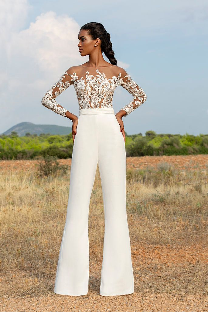 Koscy High-Grade White Embroidery Extraordinary Waist Slim Fit Party Jump Suit