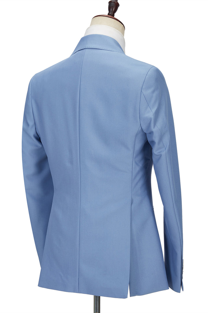 Koscy Gorgeous Blue Three-Piece Homecoming Suit with Peak Lapel