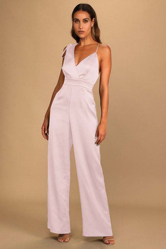 Koscy Retro Emerald Green Satin Asymmetrical Wide-Leg Jump Suit