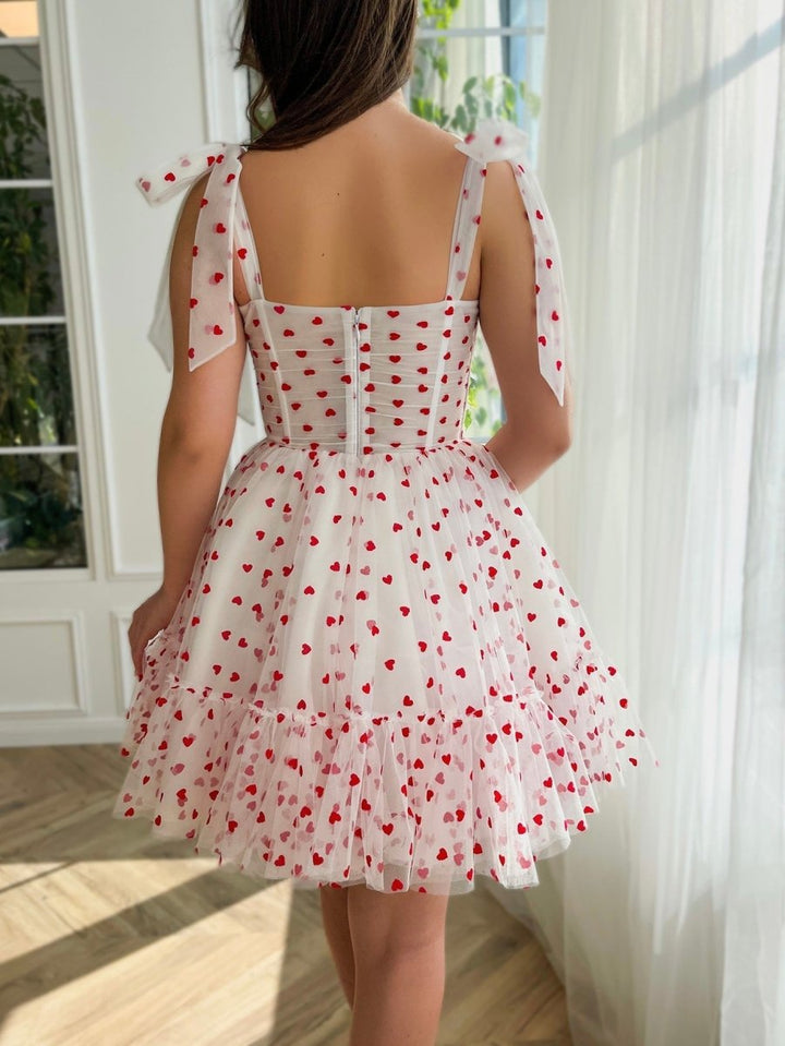 Koscy A Line Sweetheart Neck Tulle Homecoming Dress