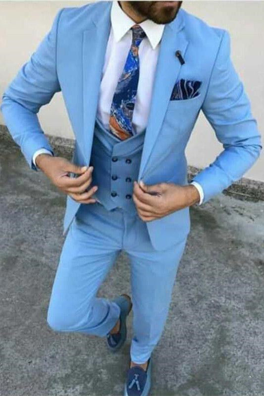Koscy Popular Business Casual Men's Suit for Prom Three Pieces with Notched Lapel