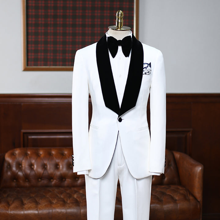 Koscy Aries White Bespoke Easy Fit Wedding Suit for Bridegrooms