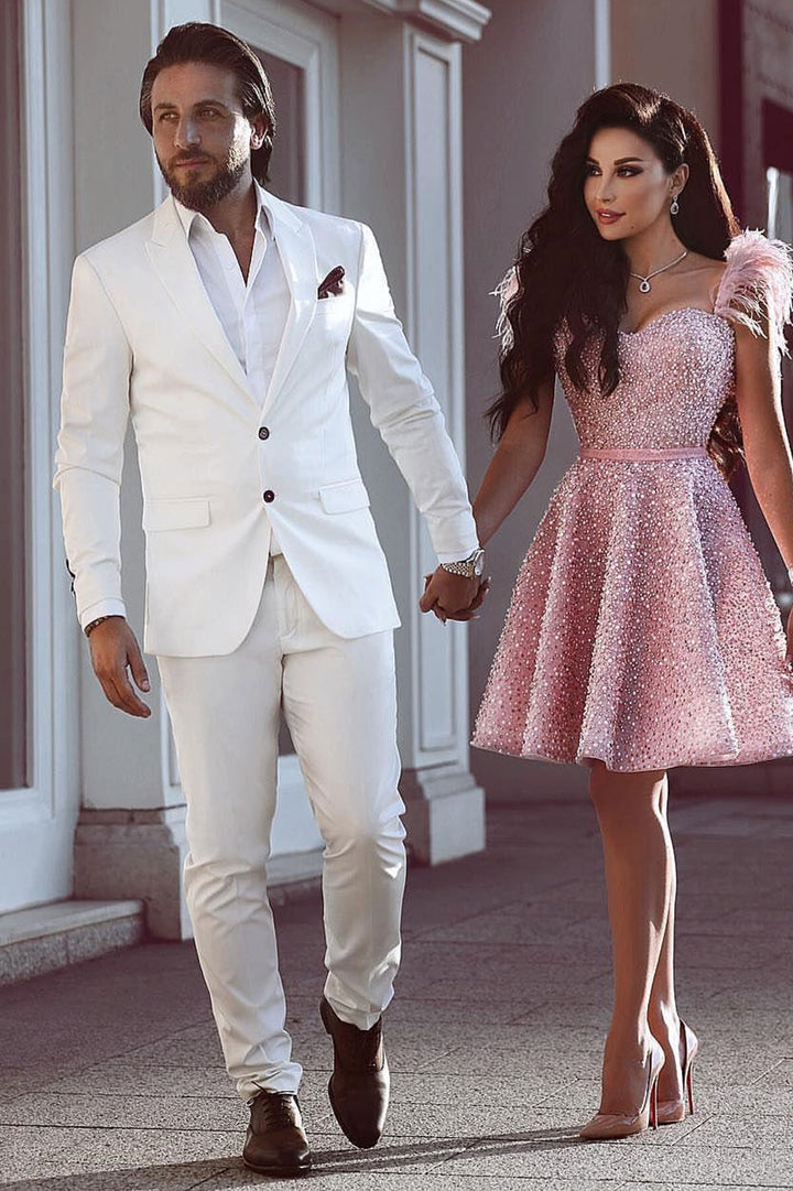 Koscy White Dinner Suit - Slim Fit, Two Pieces for Mans Tuxedos