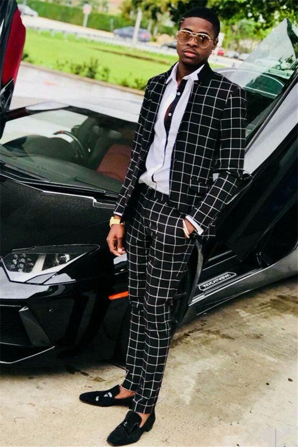 Koscy Fashionable Black Wedding Suit for Groom and Groomsmen