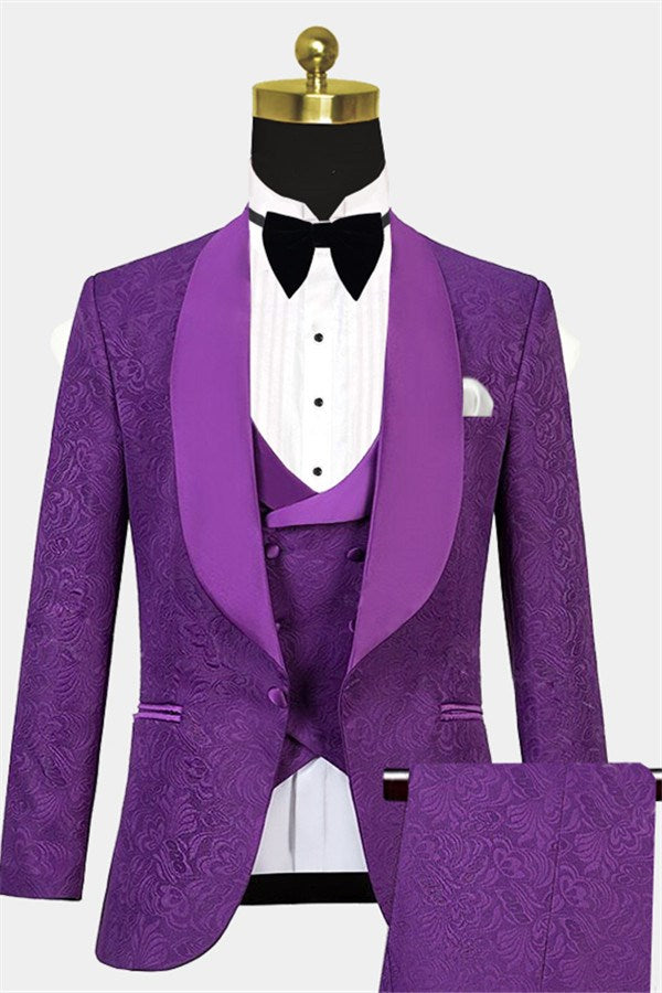 Koscy Violet Wedding Guest Suit - Classic Jacquard, Three Pieces