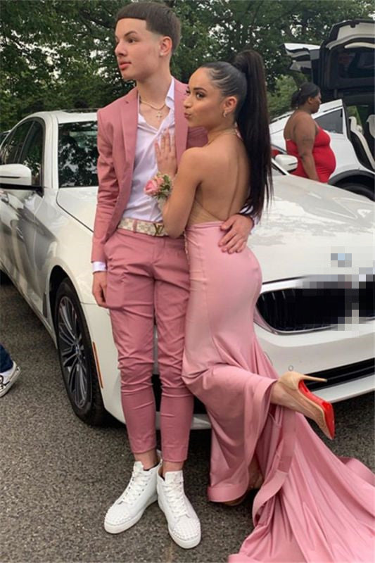 Koscy Newest Casual Pink Wedding Suit for Groom