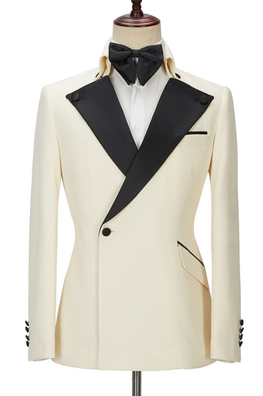 Koscy Handsome White One-Button Men's Wearhouse Wedding Suit