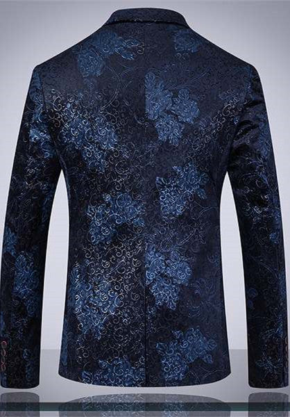 Koscy Fashion Dark Navy Lapel Men's Dinner Formal Three-Piece Business Prom Tuxedos