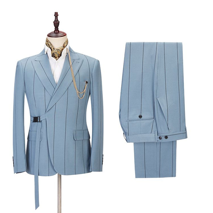 Koscy Popular Striped Peaked Lapel Wedding Suit from Men’s Wearhouse