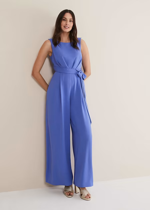 Koscy Glamorous Jewel Sleeveless Belt Customizable Jump Suit