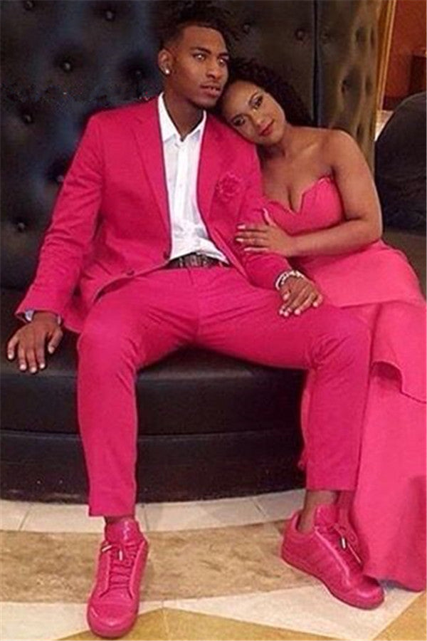 Koscy Notched Lapel Prom Suit - William Party Bespoke for Man, Fuchsia