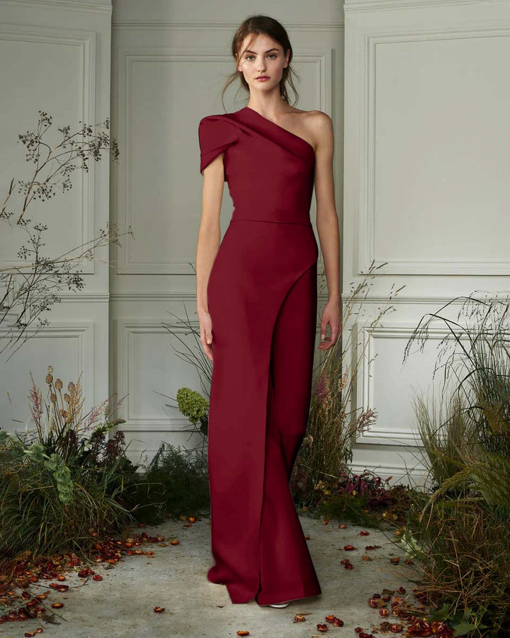 Koscy Chic White One-Shoulder Irregular Long Party Jump Suit