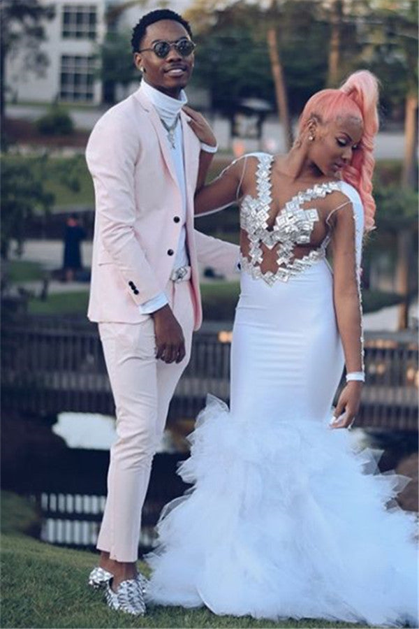 Koscy Best-Fit Pink Bespoke Wedding Suit for Groom