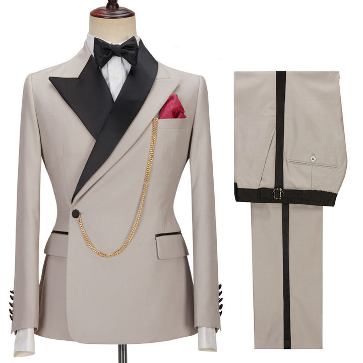 Koscy Glamorous David Beckham Royal Wedding Suit with Peaked Lapel