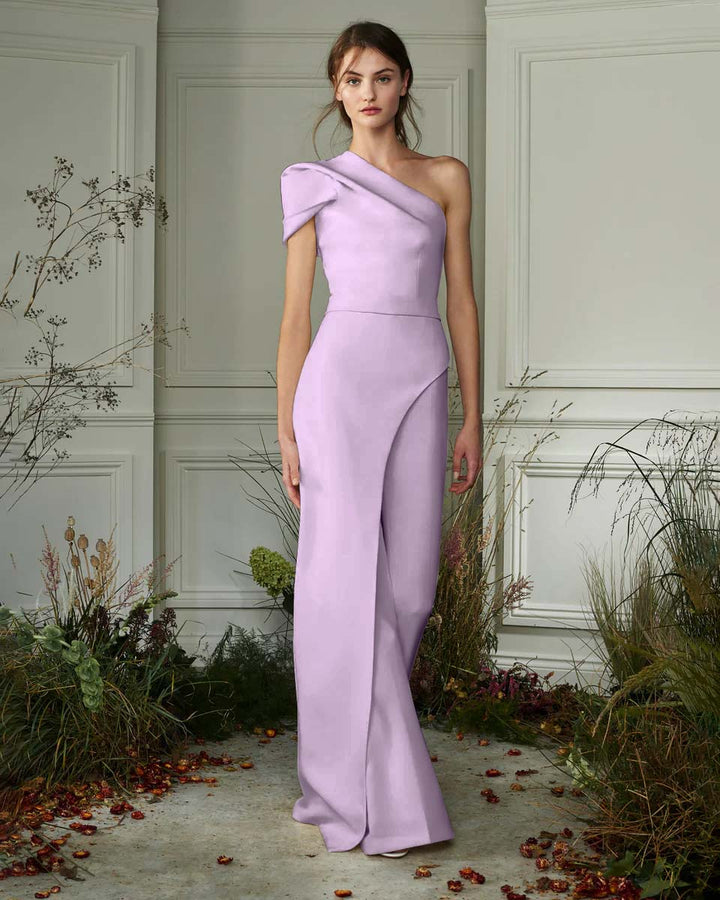 Koscy Chic White One-Shoulder Irregular Long Party Jump Suit