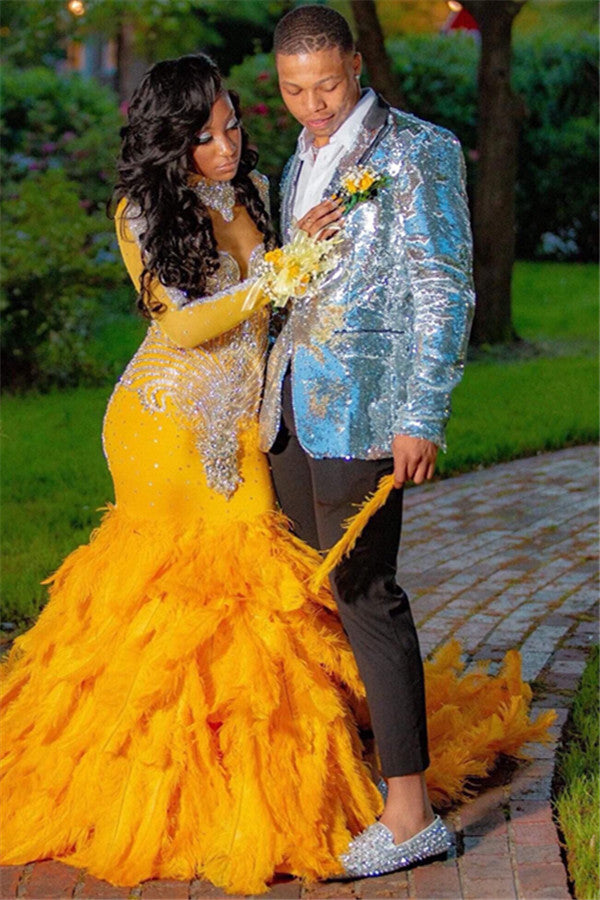 Koscy Elegant Green Lapel Custom Wedding Suits with White Jacquard, One Button