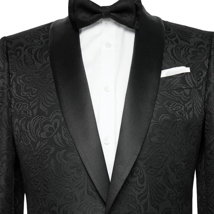 Arthur Black Jacquard Shawl Collar Two-Piece Slim Fit Wedding Suit
