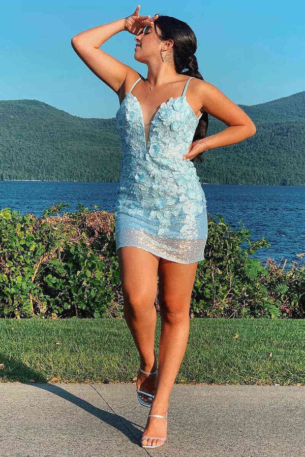 Koscy Bodycon Backless Sequins Homecoming Dress