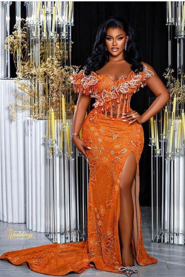 glitter orange dress Glamorous Long Mermaid Off-the-shoulder Lace Prom Evening with Slit colour: black-and-white-floral-print-mesh-long-sleeve-bodycon-midi-dress Primary color:Corn yellow Colors can vary depending Antique Dresser with Mirror