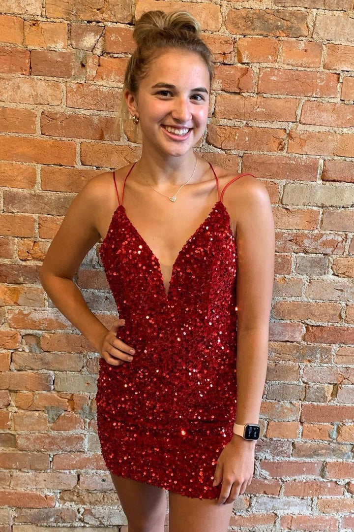 Koscy Bodycon Sequins Short Homecoming Dress
